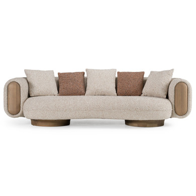 Rayola Modern Multicolored Boucle Fabric + Ash Sofa