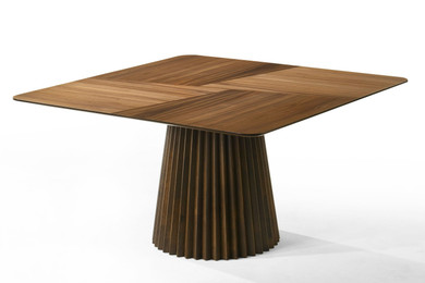 Pratt Mid-Century Modern Walnut Square Dining Table
