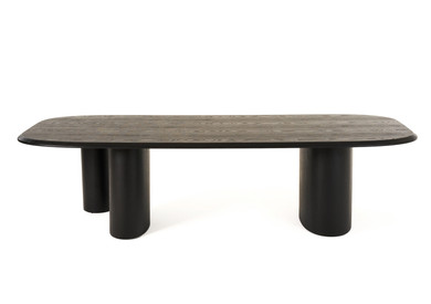 Salvo Modern 118" Black Ash Dining Table