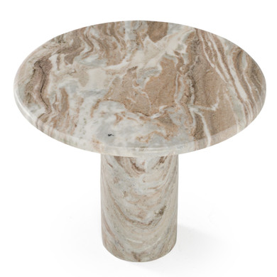 Isla Modern Natural Marble Round End Table