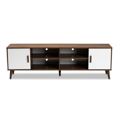 Quinton Mid-Century Modern 2-Door Wood TV Stand