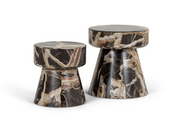 Sabastian Faux Marble End Table Set