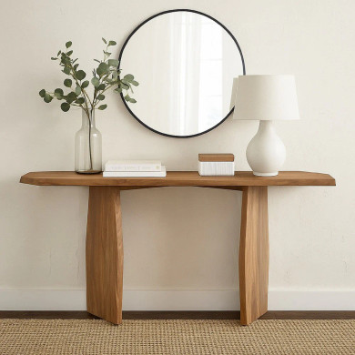 Katia Console Sofa Table, Acacia Wood