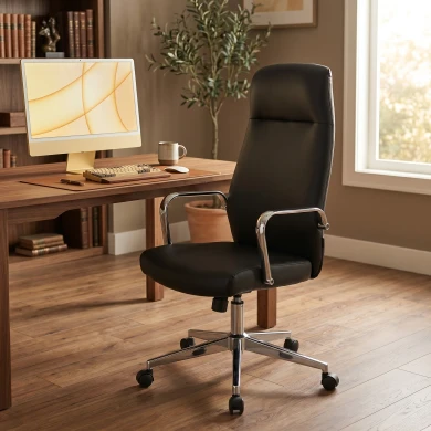 Flax Office Chair Adjustable Height and Tilt, Black