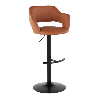 Makenzie Adjustable Barstool, Brown Black, Set of 2