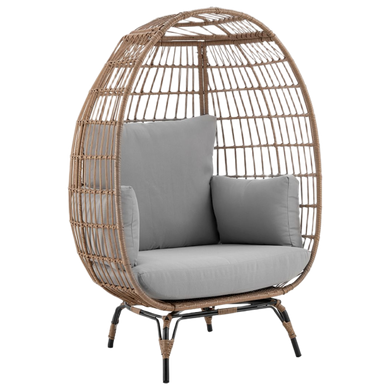 Esparza Freestanding Egg Chair, Tan and Weathered Grey