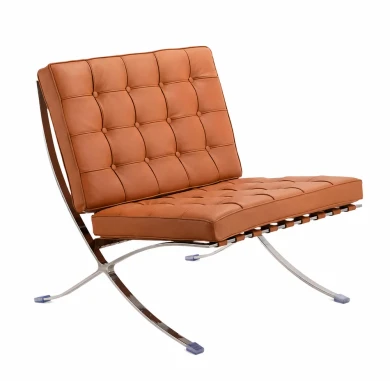 Pavilion Chair, Dark Tan Leather