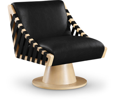 Mallory Vegan Leather Black Accent Chair