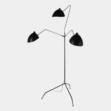 Lombardi 3 Arm Floor Lamp, Black