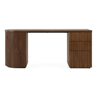 Alberto Fluted Walnut Desk