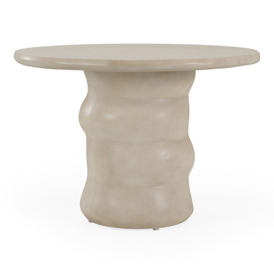 Vencie 43" Round Concrete Dining Table, Beige