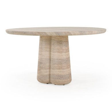 Argen Faux Travertine Concrete Round Dining Table
