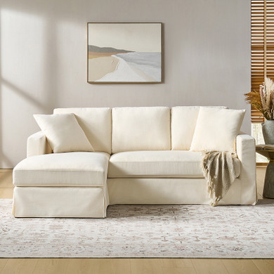 Jasmine Slipcovered Sectional, Beige