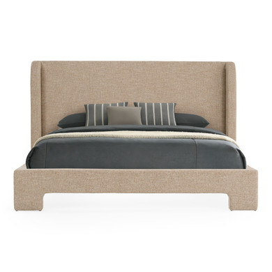 Julio Beige Fabric Bed, Queen