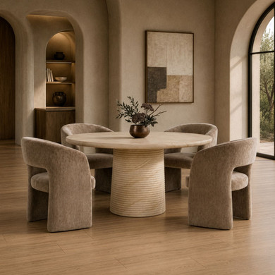 Seeker Tan Fabric Dining Chair