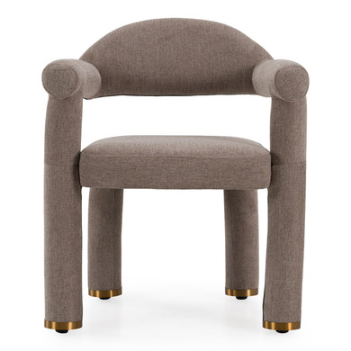 Wembley Brown Fabric + Gold Dining Chair