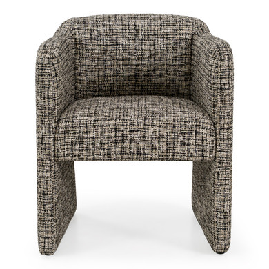 Oxford Beige + Black Fabric Dining Chair