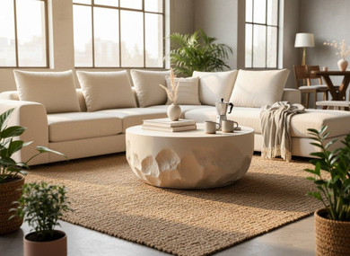 Echo Grey Concrete Round Coffee Table