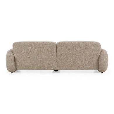 Odessa Beige Fabric + White Burl Sofa