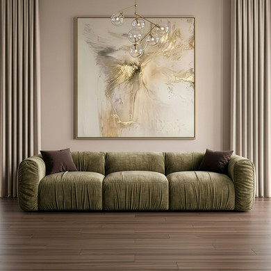 Sarrina Fabric Sofa, Olive Green