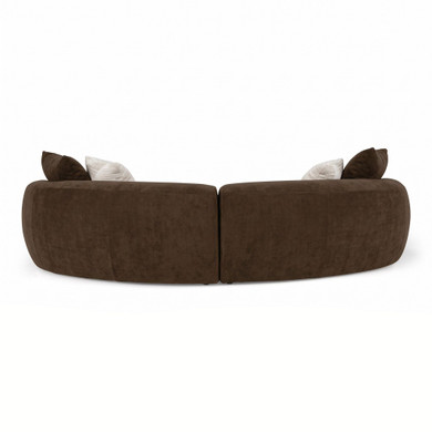 Cassidy Brown Fabric Curved Mini Sectional Sofa