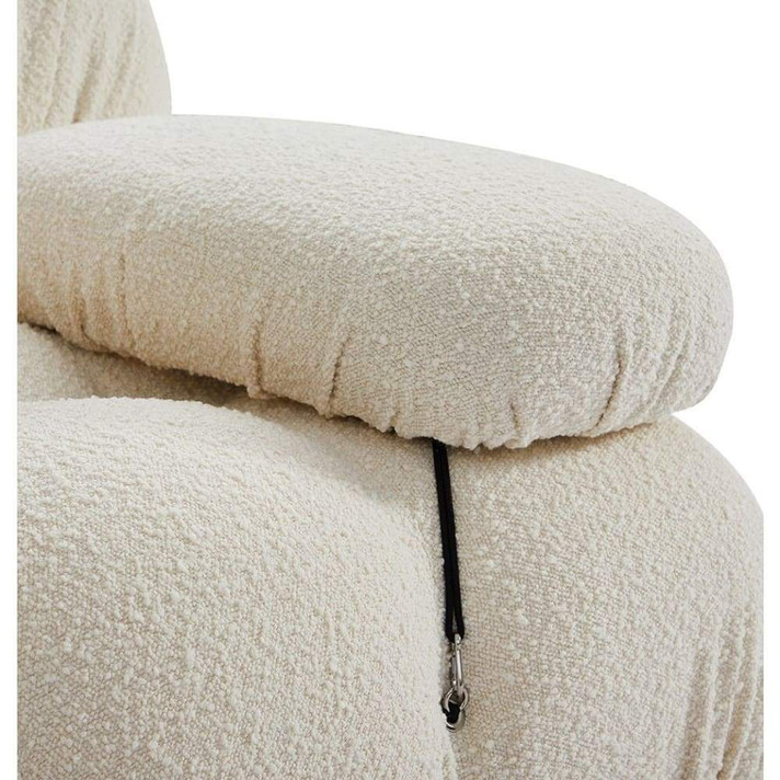 Bellini Modular Sofa, Left Armrest Chair, Cream White Boucle