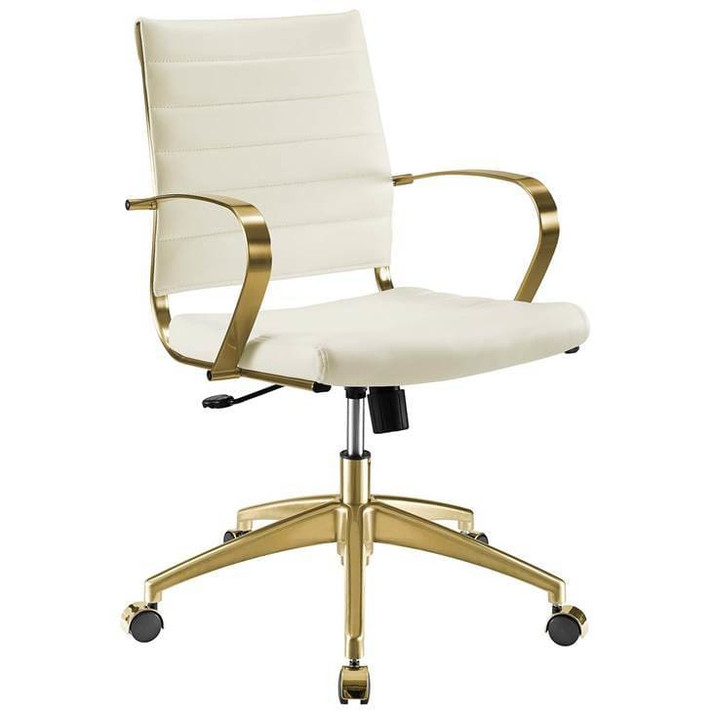 Jive Mid Back Office Chair White And Gold