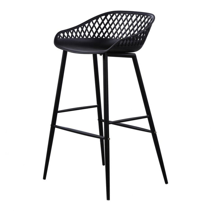 Piazza Outdoor Bar Stool Black-Set Of Two