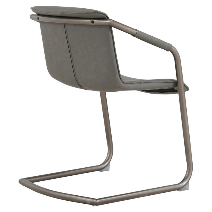 Indy PU Leather Side Chair-Gray Set of 2