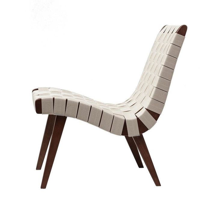 Risom Lounge Chair White, Walnut