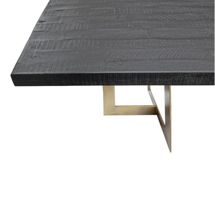 Bowen Dining Table, Black Acacia & Antique Brass