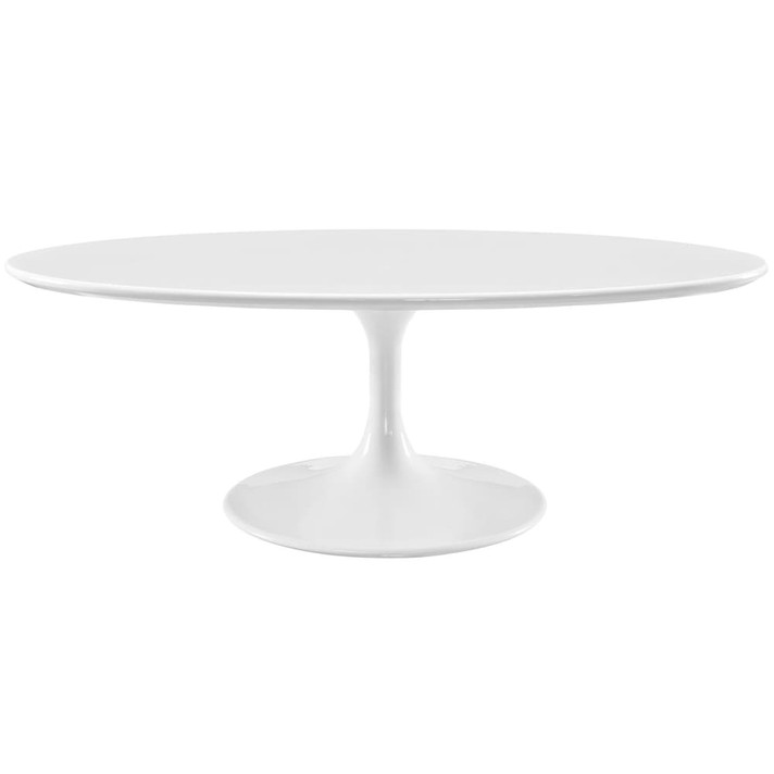 Pedestal Design 48” Oval-Shaped Wood Top Coffee Table