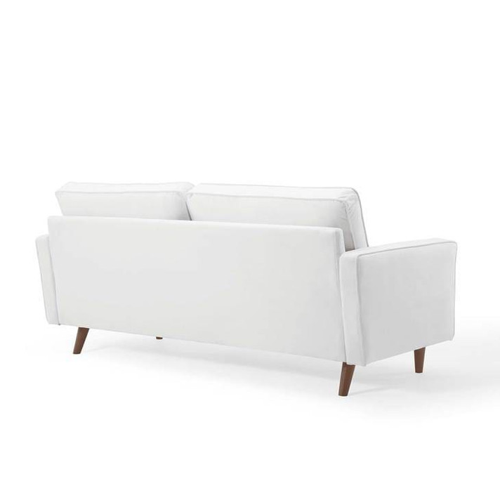 Thoreau Performance Velvet Sofa, White