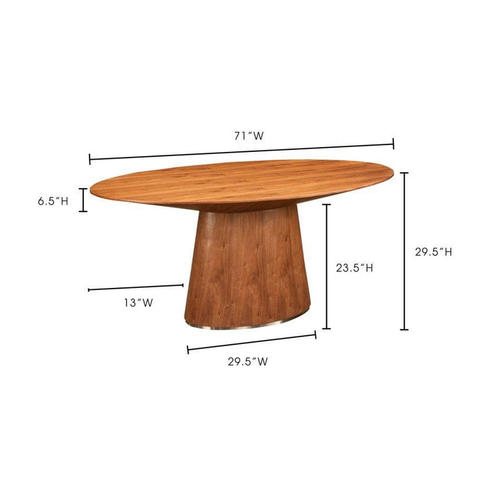 Otago 71' Oval Dining Table Walnut