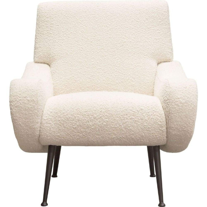 Carmen Accent Chair in Bone Boucle Textured Fabric