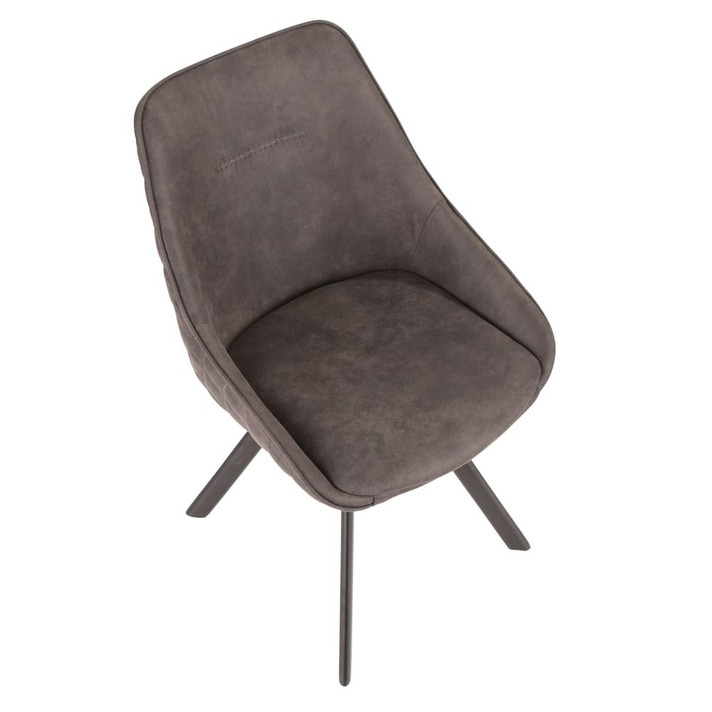 Marc Dining Chair, Dark Grey Fabric, Set of 2