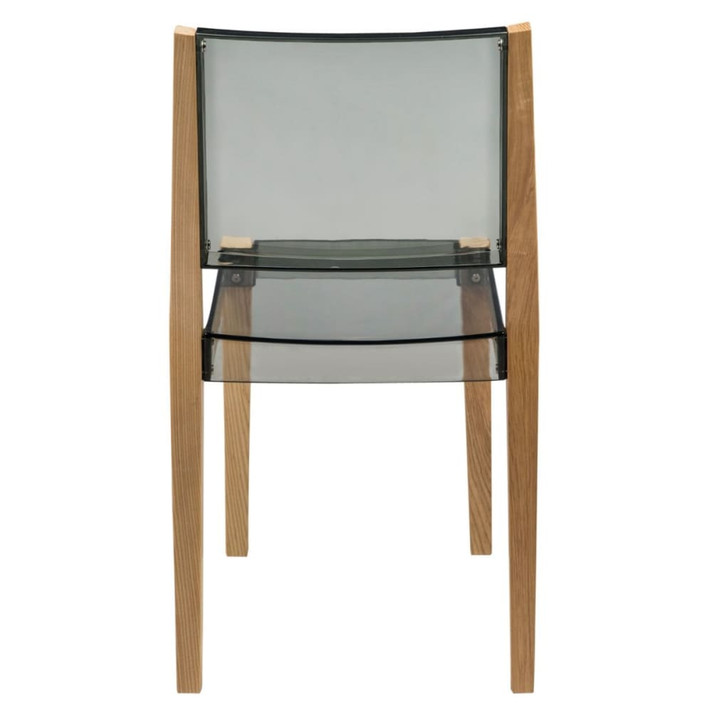 Gusto Dining Chair, Wood Frame, Transparent Black