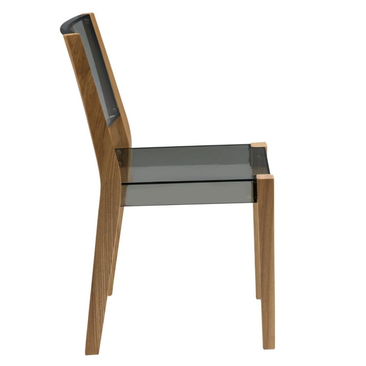 Gusto Dining Chair, Wood Frame, Transparent Black