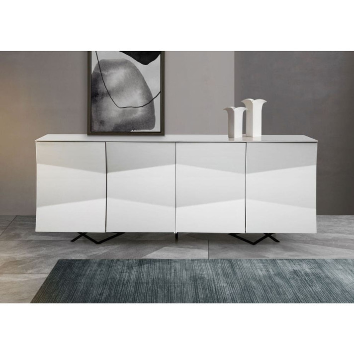 Concave Modern White High Gloss Buffet