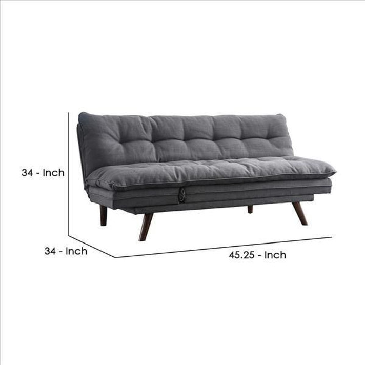 Fulton Tufted Padded Convertible Sofa, Gray