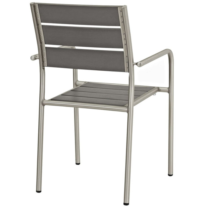 Shore Outdoor Patio Aluminum Dining Rounded Arm Chair