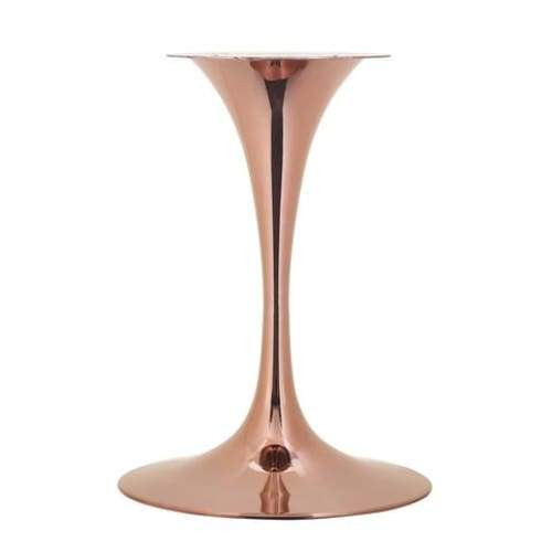 Pedestal Design 42” Oval Black Artificial Marble Dining Table, Rose Gold Base