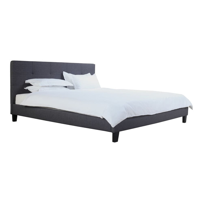 Eliza King Bed Dark Grey Fabric