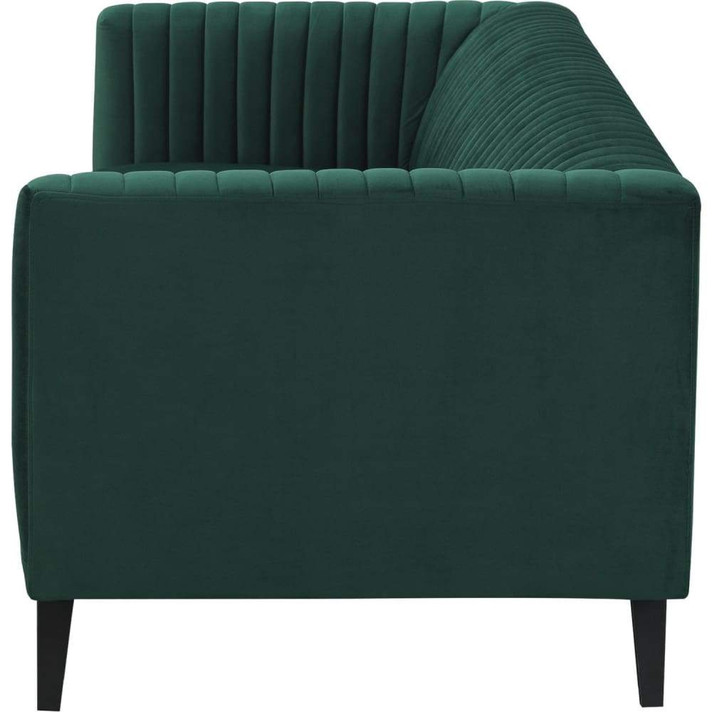 Vanderbilt Sofa in Channel Tufted Hunter Green Velvet