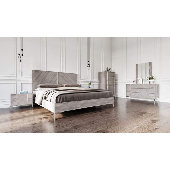 Alexa Italian Modern Grey Bed