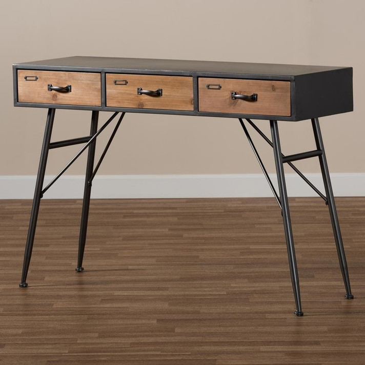 Ariel 3 Drawer Metal Console Table