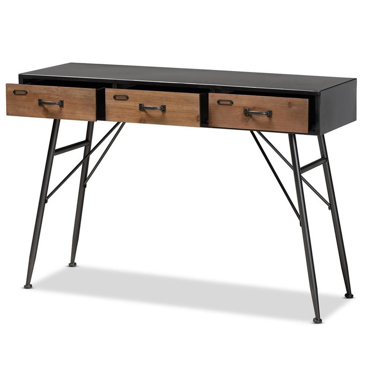 Ariel 3 Drawer Metal Console Table