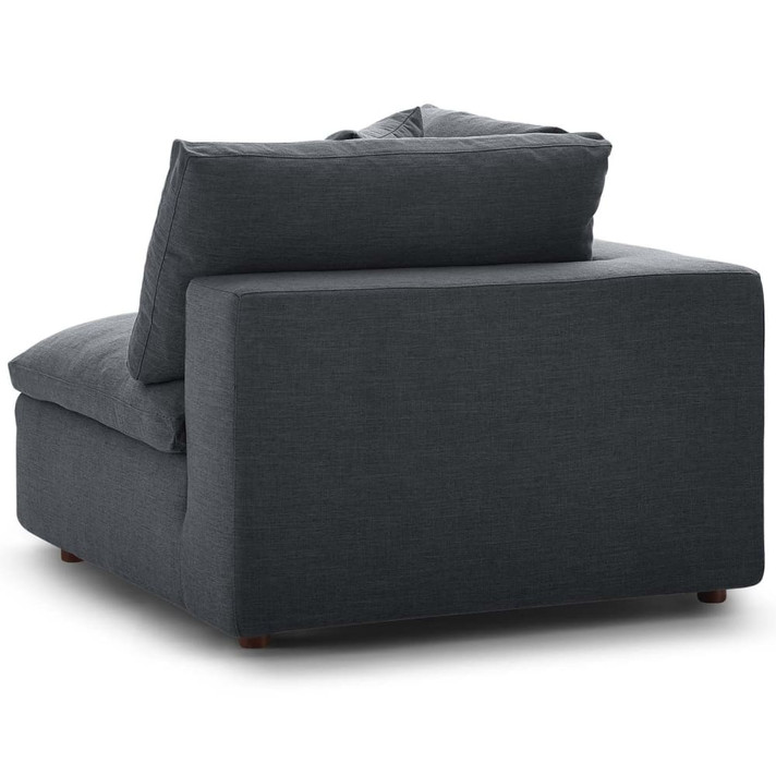 Crux Down Filled Overstuffed 3 Piece Sectional Sofa, Gray