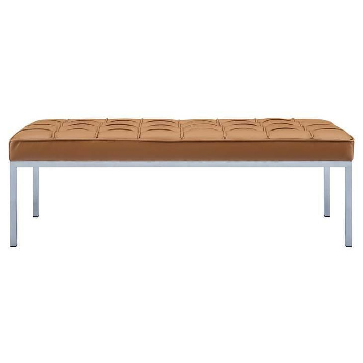 Loft Leather Bench, Tan