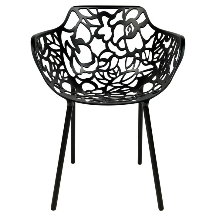 Lolita Aluminum Dining Armchair, Black